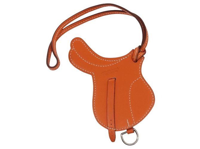 Hermès HERMES Paddock Sailor Charm Leather Brown Auth ac3861