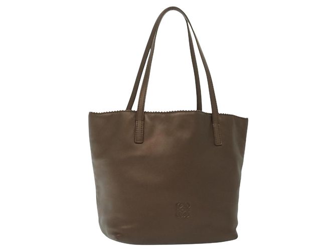LOEWE Handtasche aus braunem Leder mit silberner Authentizität 135204