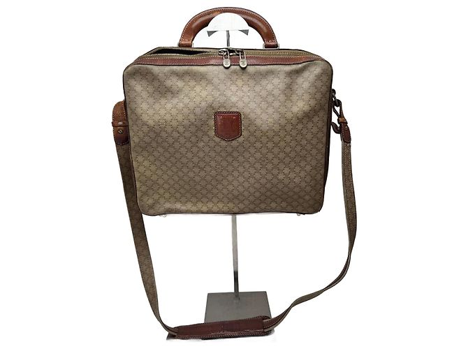 Céline Sac Triomphe en cuir beige 2Way Vintage Celine Paris