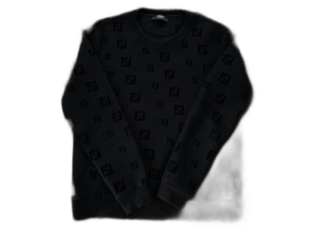 Fendi College Hemd Schwarz Baumwolle