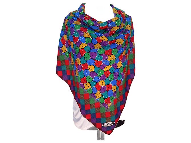 Missoni Lenço quadrado com padrão floral Multicor