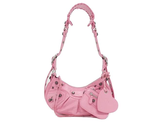 Balenciaga Le Cagole Lamb Shoulder Bag Pink Leather  ref.2489340