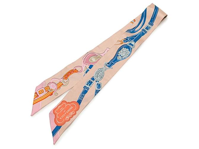 Écharpe en soie Applique Pique Brides de Gala d'Hermès Marron Beige  ref.2489485