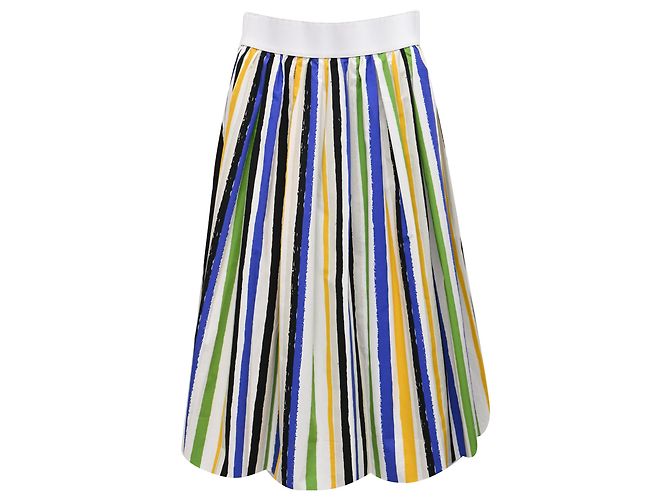 Gonna midi a righe Dolce & Gabbana in cotone multicolore