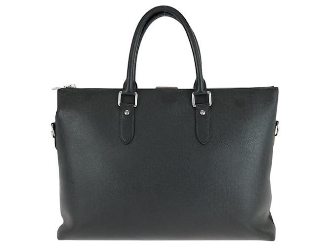 Louis Vuitton Anton Taiga Leather Briefcase Black  ref.2490507