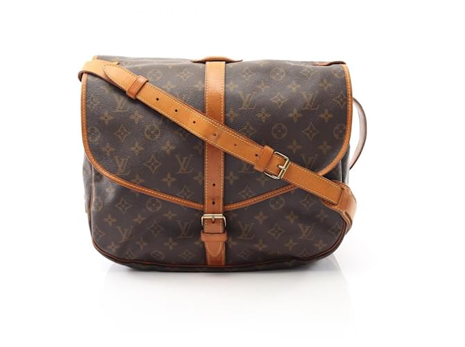 Louis Vuitton Saumur Monogram Shoulder Bag Brown Cloth  ref.2490836