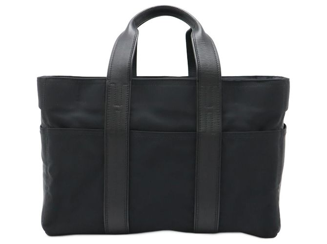 Bolsa tote de nylon e couro Acapulco da Hermès Preto