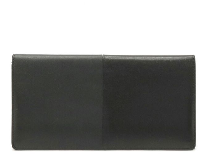 Billetera bifold larga Manhattan Hermès Negra Negro