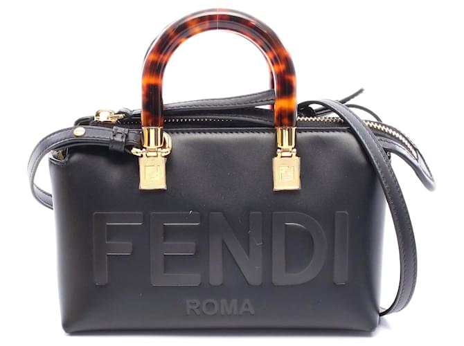 Fendi Mini By The Way Leather Handbag Black Pony-style calfskin  ref.2491187