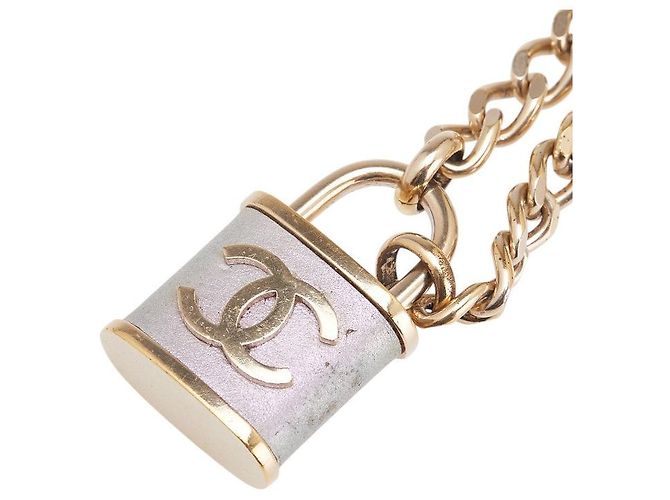 Classique Collier Cadena Chanel Coco Mark Doré Métallisé