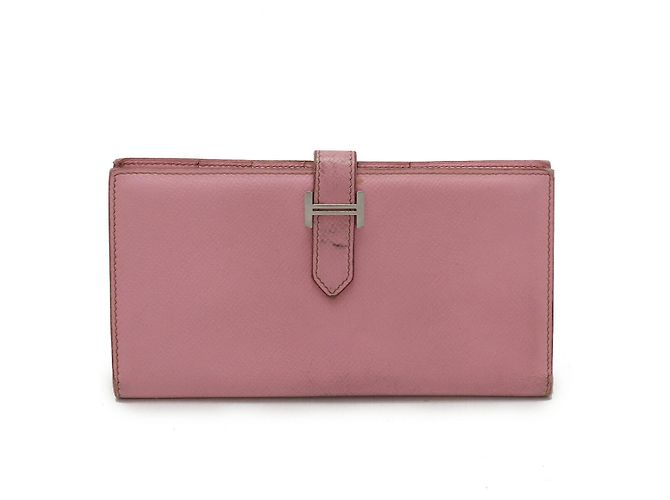 Cartera Larga de Cuero Béarn de Hermès Rosa
