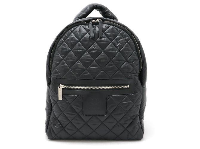 Chanel Cocoon Quilted Nylon Leather Backpack Black