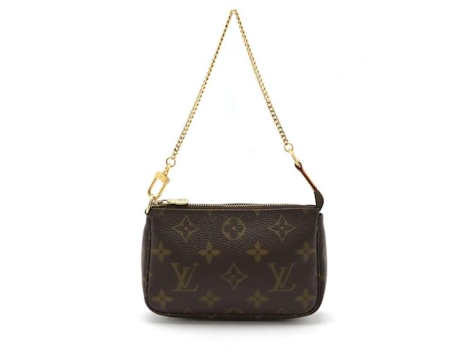 Louis Vuitton Monogram Mini Pochette Accessory Pouch Brown Cloth  ref.2491957