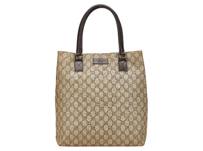 Bolso Tote Gucci GG Supreme de PVC Castaño Beige