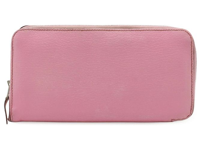 Cartera Long Azap de Cuero de Cabra Hermès Rosa