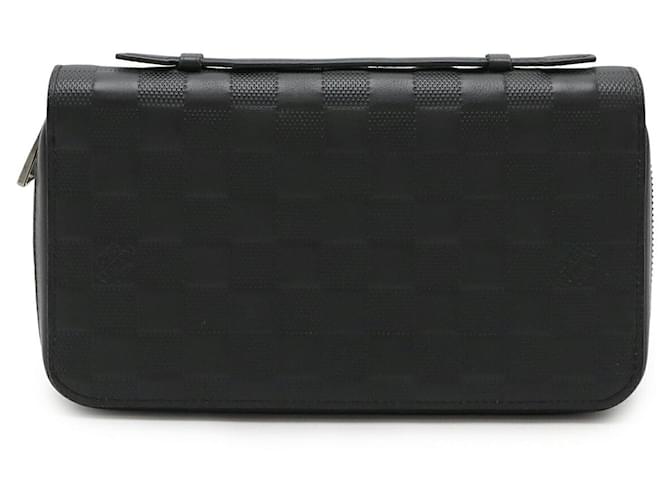 Louis Vuitton Damier Infini Zippy XL Clutch Black Leather Pony-style calfskin  ref.2492475