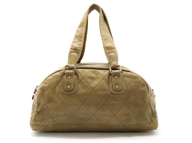 Timeless Chanel Leather Wild Stitch Mini Boston 2way Bag Brown Beige  ref.2492496
