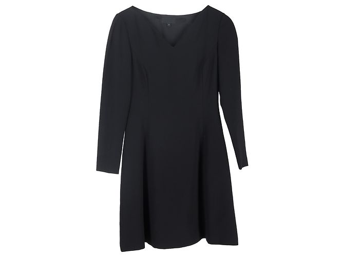 Theory Vestido Mini em Crepe Preto de Poliéster