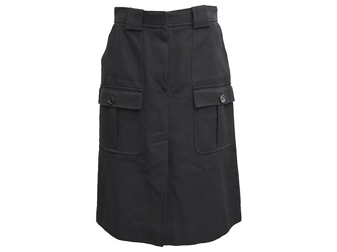 Falda midi cargo Bottega Veneta en algodón negro