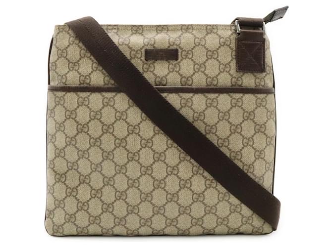Gucci GG Supreme PVC Shoulder Bag Brown Beige Cloth  ref.2492585