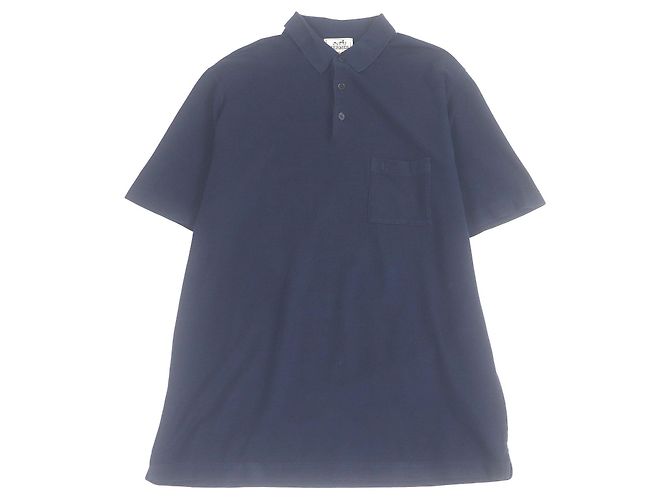 Camiseta Polo de Algodão Hermès Azul Azul marinho