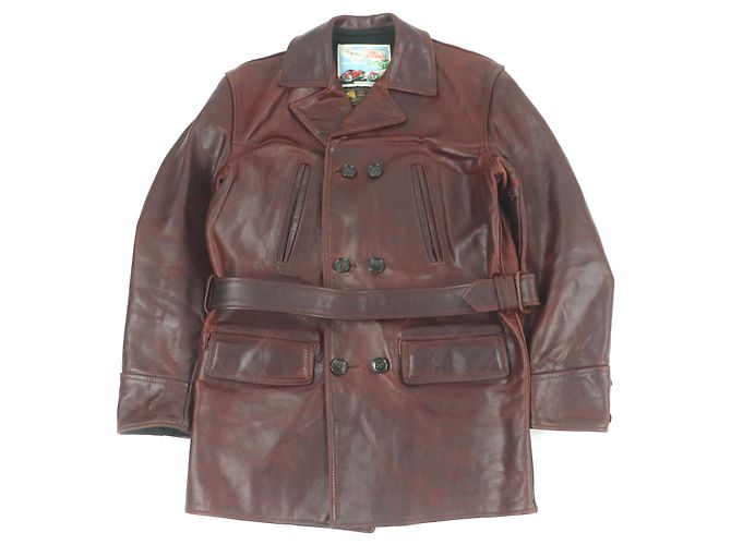 Autre Marque Abrigo de cuero de caballo Burnstormer Aero Leather Castaño Burdeos