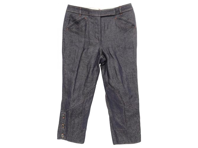 Pantalones de denim de seda CIRQUE MOLIER de Hermès Azul Azul marino