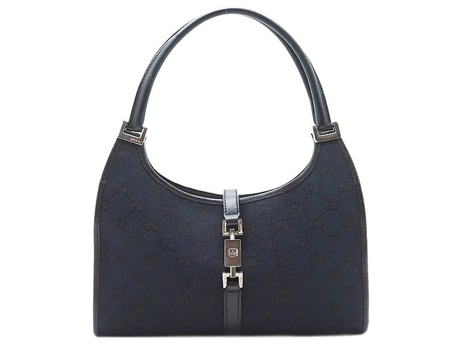 Gucci Bolsa de lona e couro preta Jackie Preto
