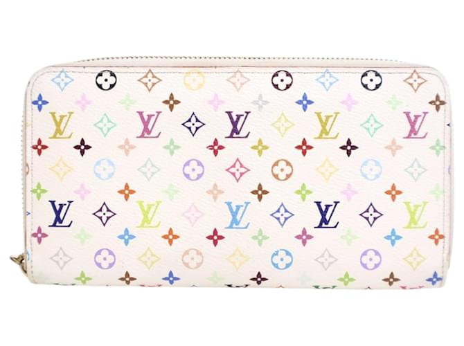 Louis Vuitton White Monogram Multicolore Zippy Long Wallet Cloth Cloth  ref.2492911