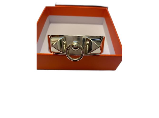 Hermès De Chien Silver Bracelet Necklace Silvery 