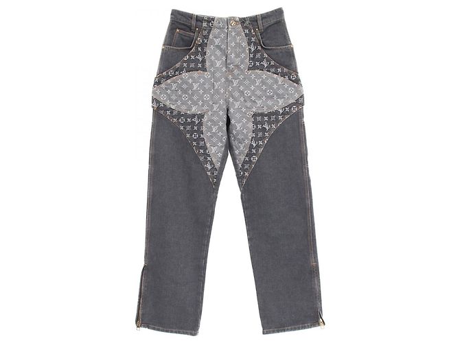 Louis Vuitton Monogram Baumwolljeans Grau