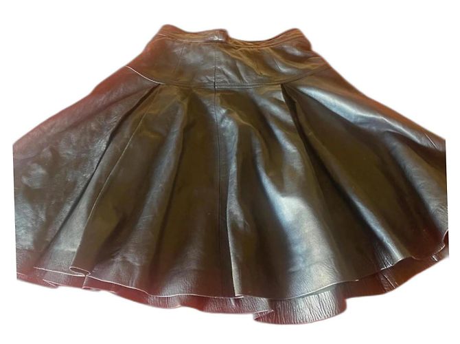 Gonna Loewe in pelle di agnello nera Nero