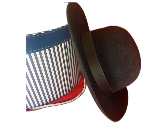 Kelly Hermès Rabbit Felt Hat Black Deerskin Ribbon