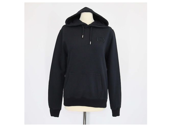Christian Dior Giacca con cappuccio in cotone ricamata Dior Homme Black CD Nero