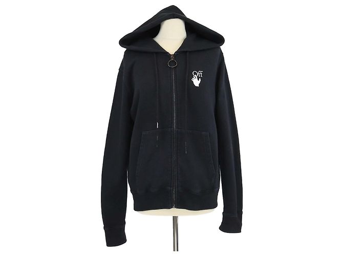Off White Giacca con cappuccio zip Off-White Caravaggio Lute nera Nero