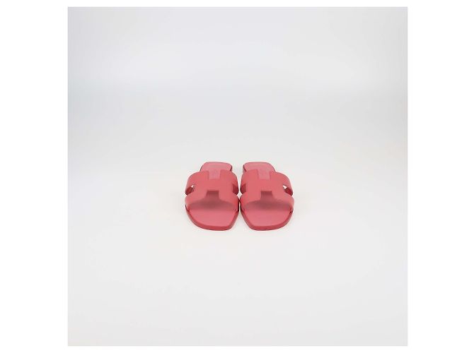 Hermès Hermes Pink Oran Leder Flache Sandale