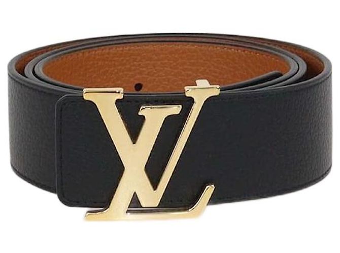 Reversibler 40MM Initiales Gürtel aus schwarzem/braunem Leder von Louis Vuitton