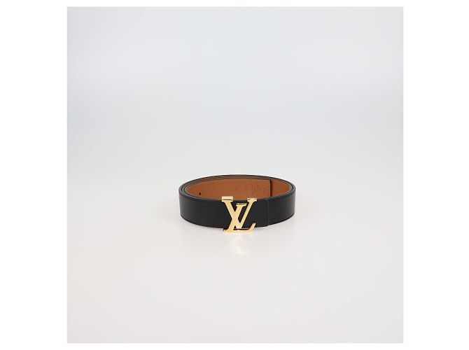 Louis Vuitton Black/Brown Leather Reversible 30MM Initiales Belt