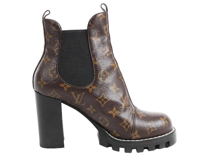 Louis Vuitton Monogram Star Trail Chelsea Ankle Boots, Size 40 EU Brown Leather  ref.2493671