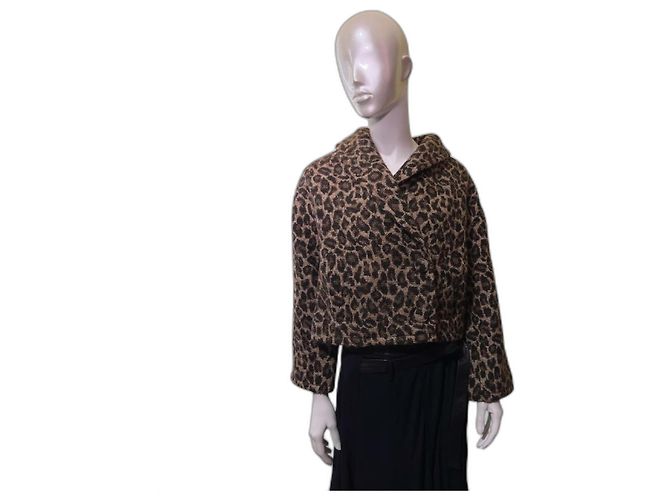 SéZane Ambre leopard print wool coat