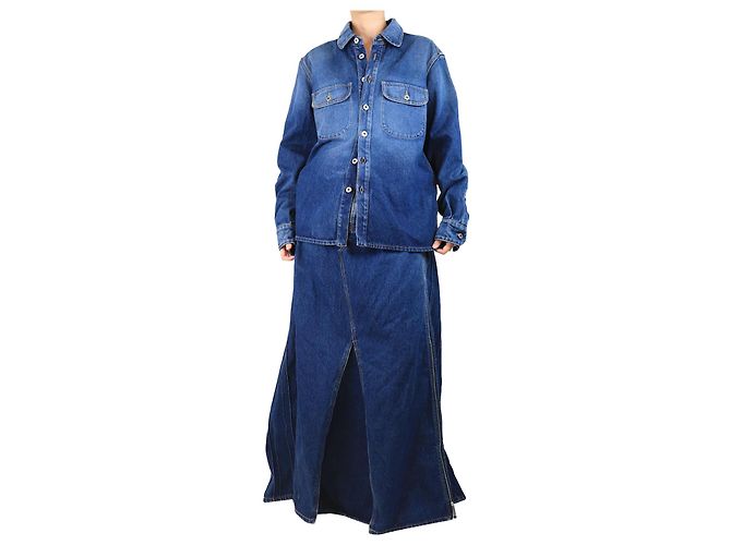 Off White Blue denim maxi dress - size M