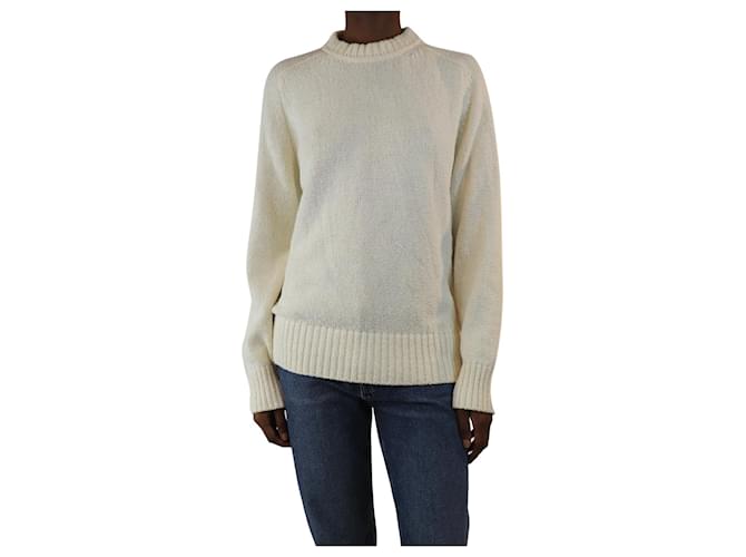 Autre Marque White towelled knit jumper - size XS Cotton  ref.2493909