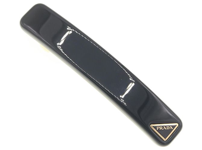 Fermaglio per capelli in ottone nero Prada