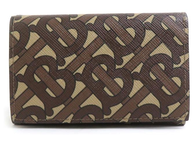 Burberry Tri-fold Wallet in Brown Coated Canvas