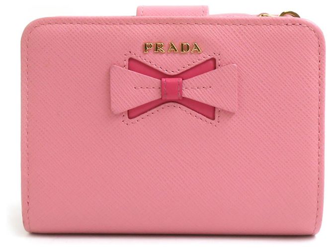 Prada Pink Leather Bi-Fold Wallet