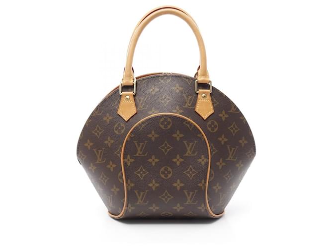 Louis Vuitton Ellipse PM Monogram Handbag Brown Leather Cloth  ref.2494585