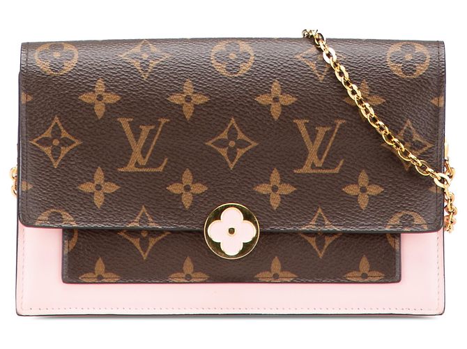 Portafoglio Louis Vuitton Monogram Flore Marrone con Catena