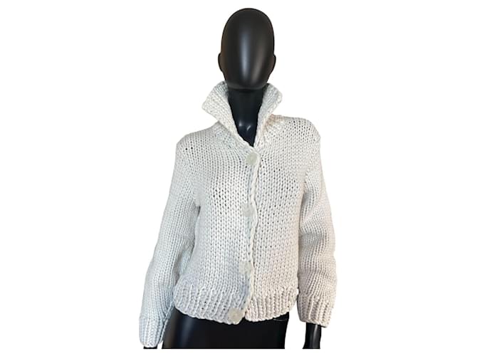 Mm6 Strickpullover Grau Baumwolle 
