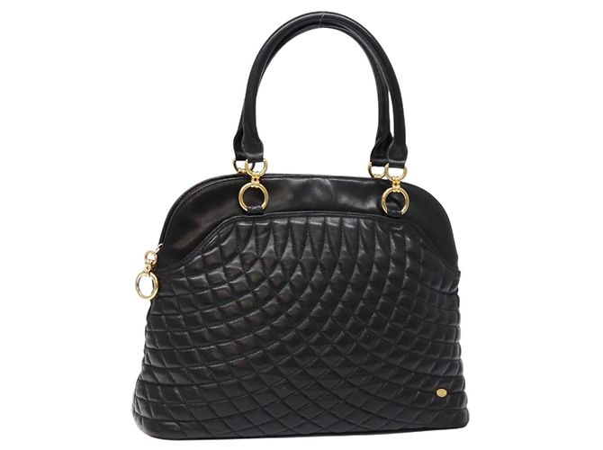 BALLY Borsa a mano in pelle nera e oro Auth yk19321 Nero D'oro