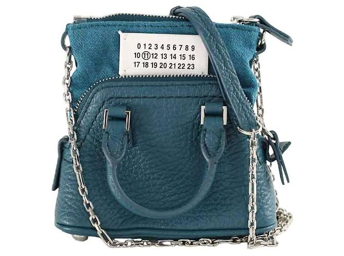 Maison Martin Margiela Mini blaue Lederhandtasche